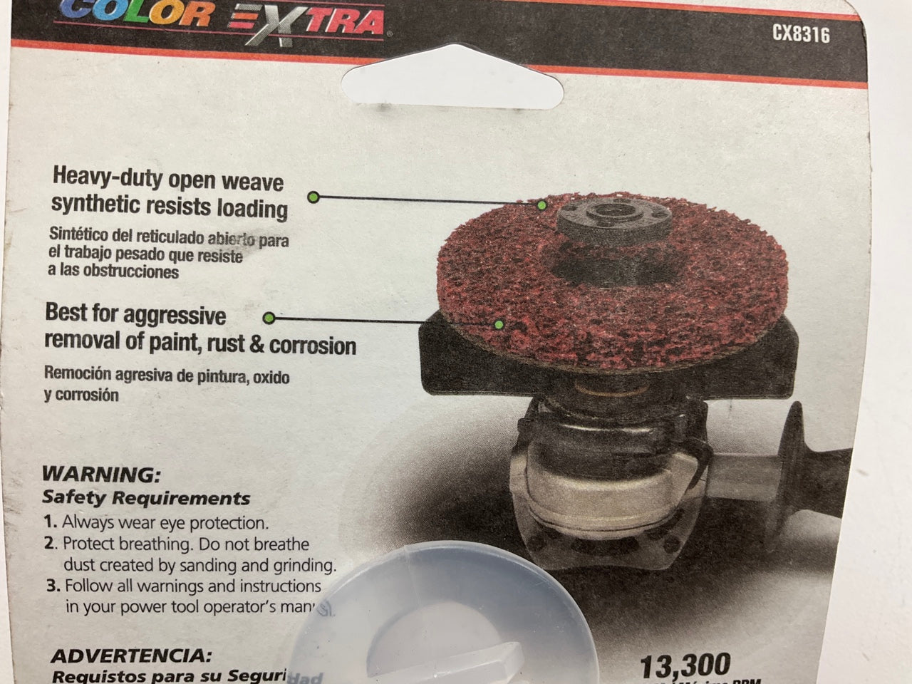 2-Color Extra CX8316 4-1/2'' Paint & Rust Abrasive Remover Angle Grinder Discs