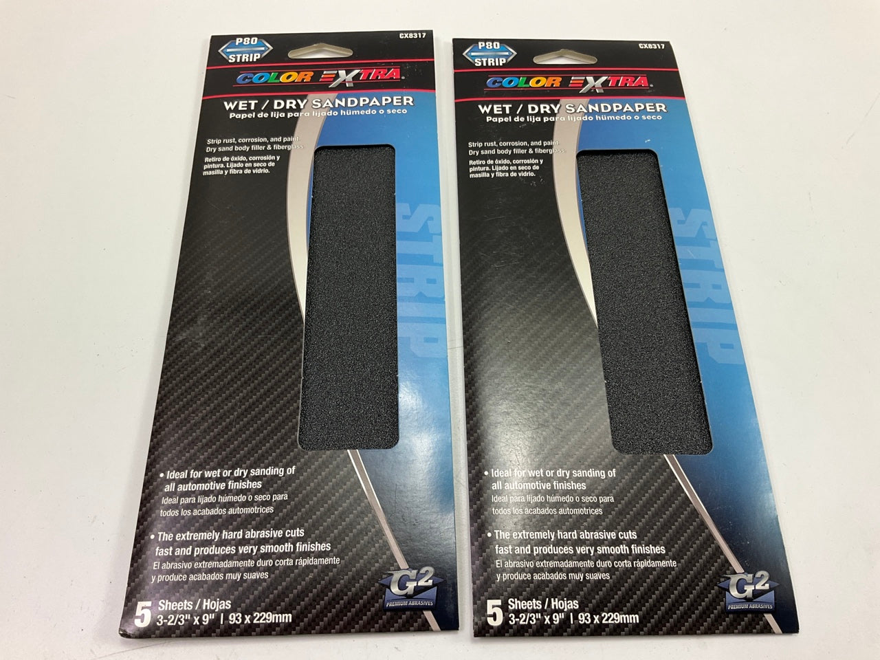 10 PACK - Color Extra CX8317 WET/DRY Sandpaper Sheet P80 80 Grit Strip 3-2/3''X9''