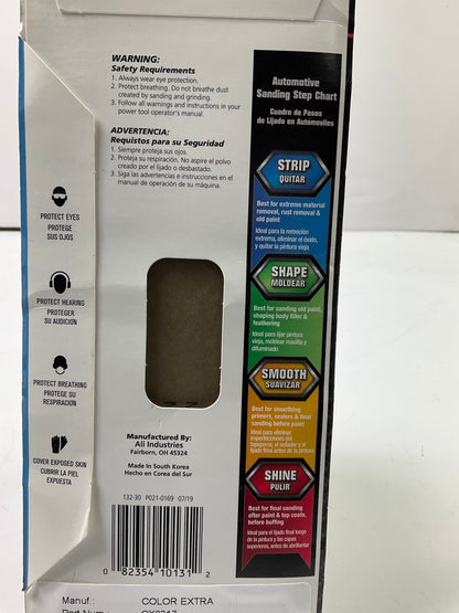 5 PACK - Color Extra CX8317 WET/DRY Sandpaper Sheets P80 80 Grit Strip 3-2/3''X9''