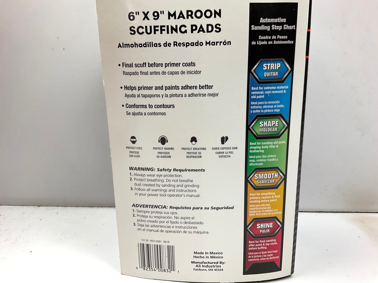 Pack Of 10 - Maroon Scuffing Pads P360 Shape 360 Grit  6'' X 9''