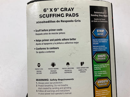 Pack Of 10 - 6''X9'' Gray Scuffing Pads P800 SMOOTH 800 Grit