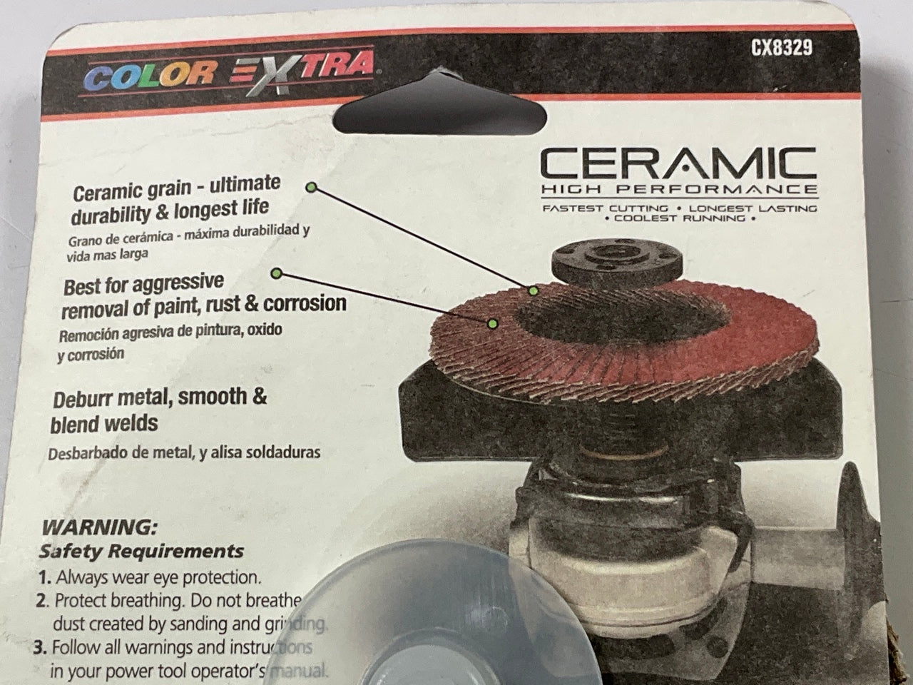 Color Extra CX8329 4-1/2'' Ceramic Flap Disc P40 40 Grit