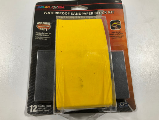 Color Extra CX8331 Sandpaper Block Kit W/12 Sheets 220 320 400 & 600 GRITS