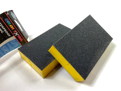 (2) Color Extra CX8332 Waterproof Sanding Sponges 3''X5''X1'' P80 80 Grit