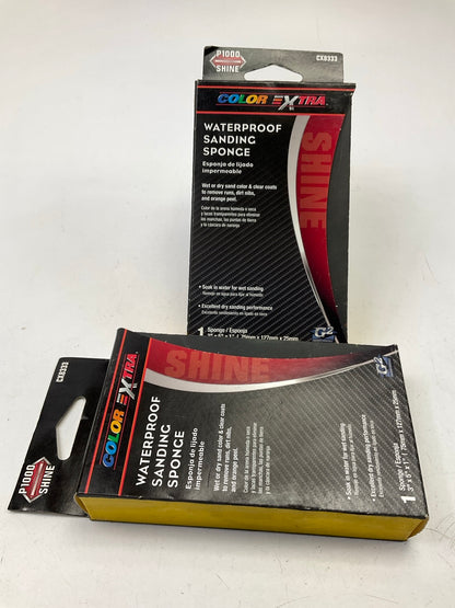 (2) Color Extra CX8333 Waterproof Sanding Sponge P1000 Shine 1000 Grit 3''x5''x1''