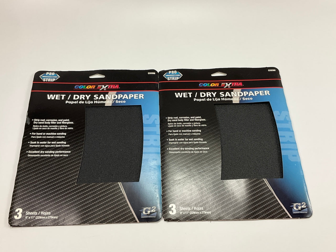 Pack Of 6 - Color Extra CX8368 WET / DRY Sandpaper Sheets 9'' X 11'' 80 Grit