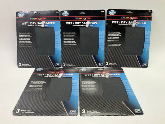 Color Extra CX8368 9''x11'' Sandpaper Sheets Wet / Dry, P80 Grit, Pack Of 15 Sheet