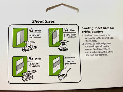 Pack Of 3 Color Extra CX8369 WET/DRY Sandpaper Sheets P180 Grit Shape 9''X11''