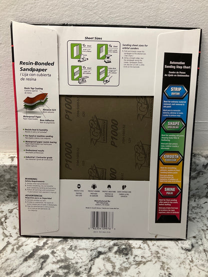Color Extra CX8403 Sandpaper Sheets - 25 Sheets 9''x11'', Wet Or Dry P1000 Grit