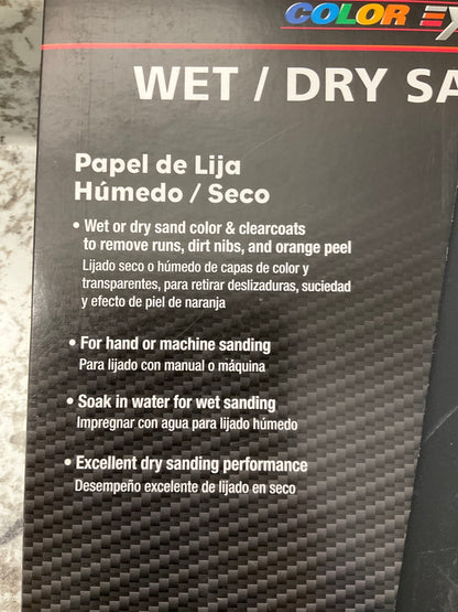 Color Extra CX8403 Sandpaper Sheets - 25 Sheets 9''x11'', Wet Or Dry P1000 Grit