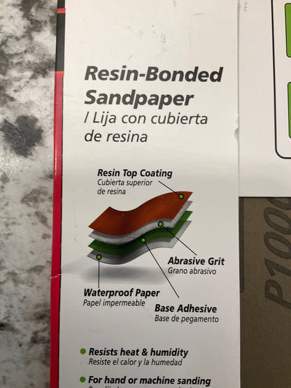 Color Extra CX8403 Sandpaper Sheets - 25 Sheets 9''x11'', Wet Or Dry P1000 Grit