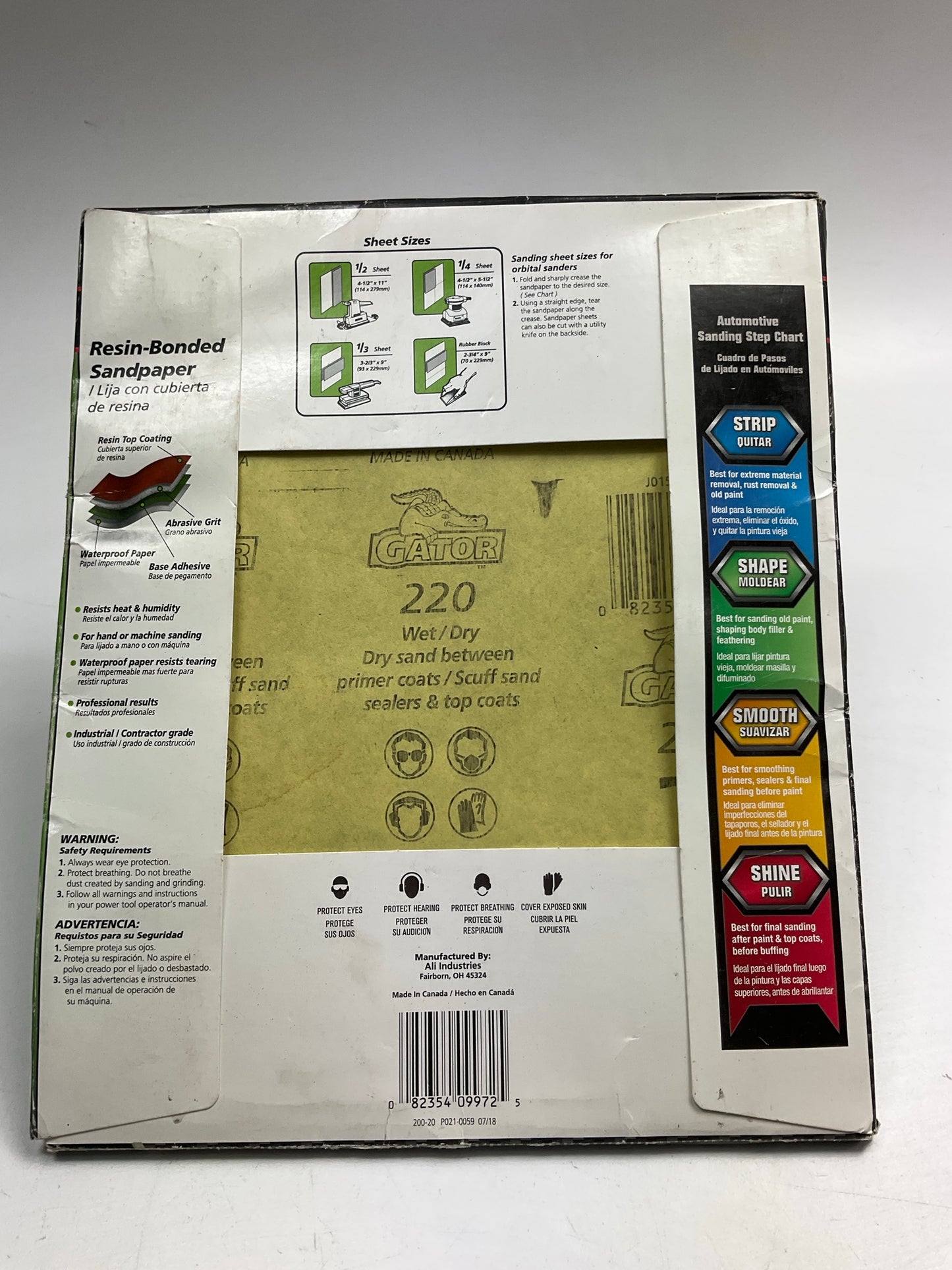 25 Sheets - Color Extra CX8405  9''x11'', P220 Grit Sandpaper Sheets, Wet Or Dry