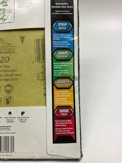 25 Sheets - Color Extra CX8405  9''x11'', P220 Grit Sandpaper Sheets, Wet Or Dry