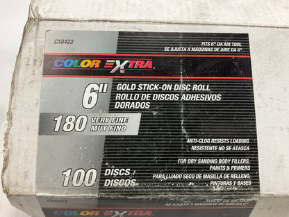 Color Extra CX8423 6'' Gold Stick-On Sanding Disc, 180 Grit, 100 Abrasive Discs