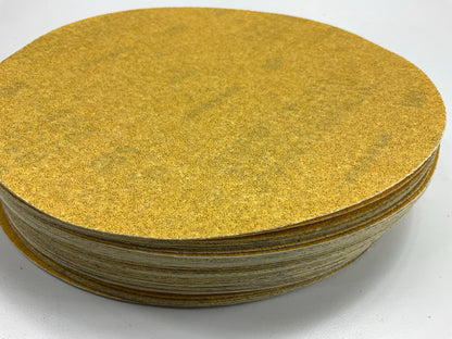 50 Discs - Color Extra CX8450 8'' Gold Stick-on PSA Sanding Discs, 80 Grit