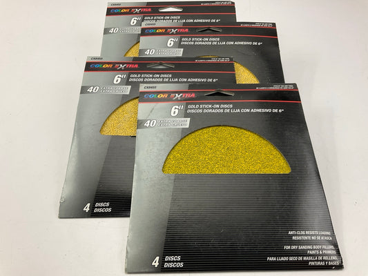 16 Discs - Color Extra CX8455 6'' Gold Stick-on PSA Sanding Discs, 40 Grit Coarse
