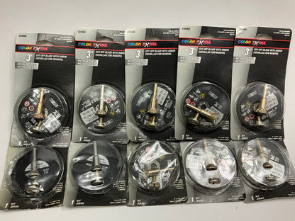 (10) - Color Extra CX8460 Metal & Steel Cut-Off Wheel W/ Arbor 3'' X 1-16'' X 3/8''
