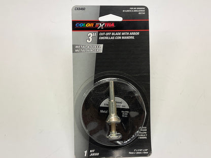 Color Extra CX8460 Metal & Steel Cut-Off Wheel W/ Arbor 3'' X 1-16'' X 3/8''