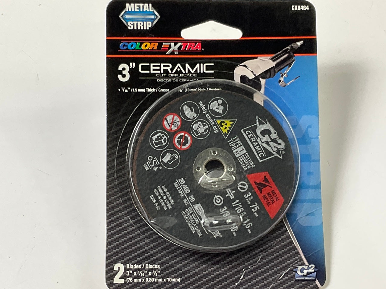 Pack Of 2 - Color Extra CX8464 Ceramic Metal Cut-Off Wheel 3'' X 1/16'' X 3/8