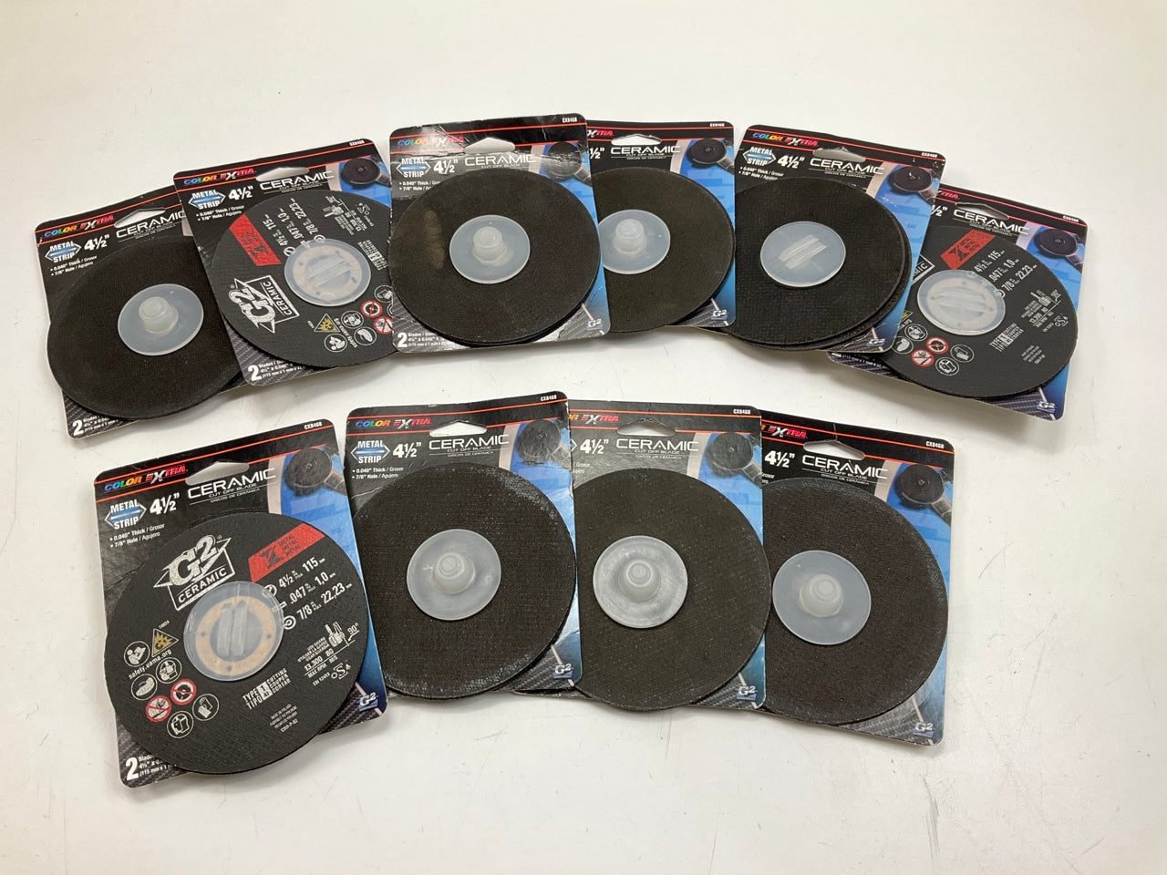 (10) Color Extra CX8468 4.5'' Metal Grinding Cut-Off Wheels .040'' Thick 7/8'' Hole
