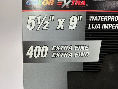 12 Sheets, Color Extra CX8472 Sandpaper Sheets 5-1/2'' X 9'', 400 Grit, Extra Fine