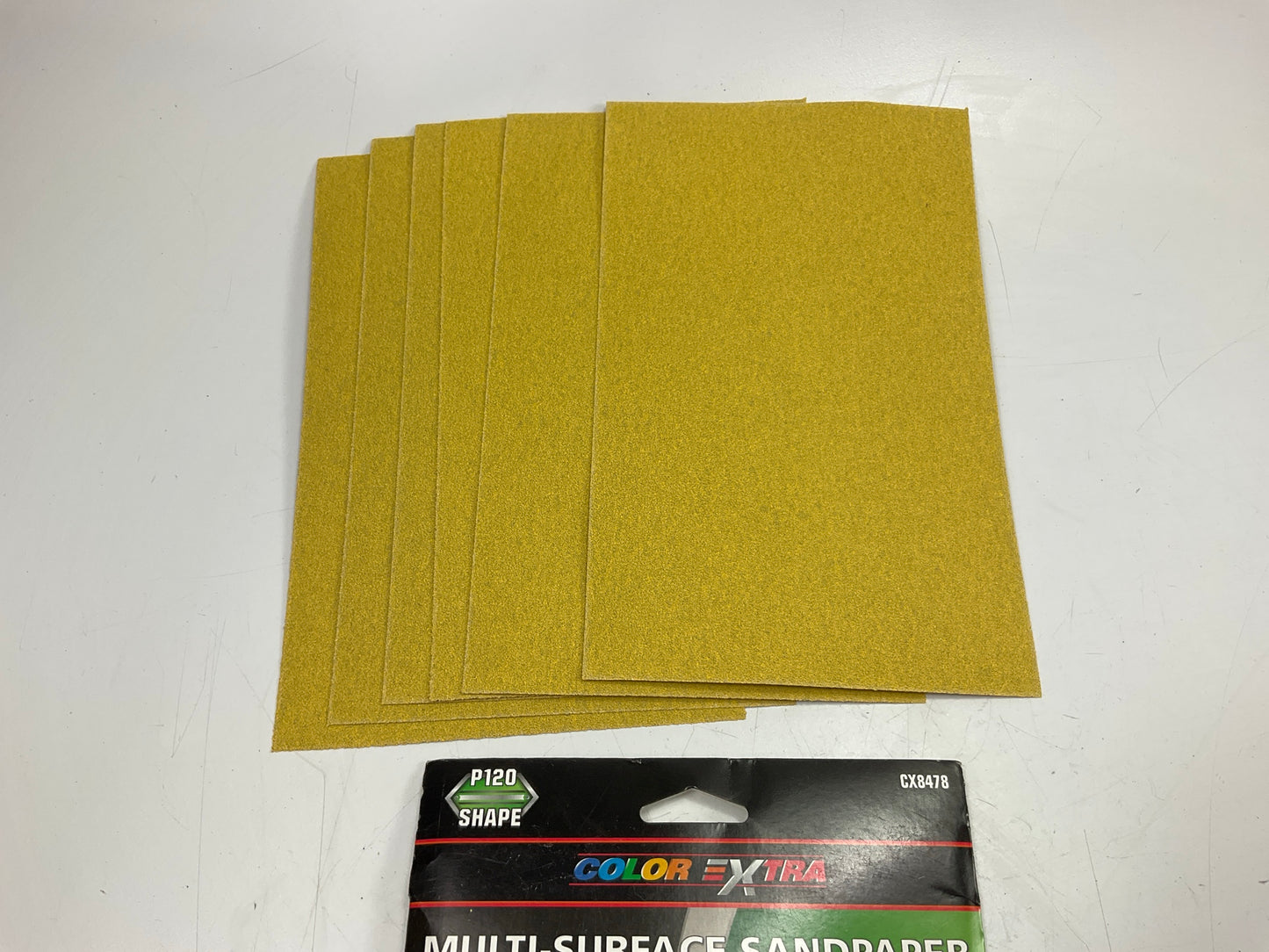 Color Extra CX8478 Sandpaper Sheets, P120 Grit , 5-1/2'' X 9'', 6 Sheets Total