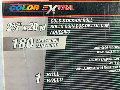 Color Extra CX8517 2-3/4'' X 20 Yard 180 Grit, Very Fine Gold Stick-On Roll