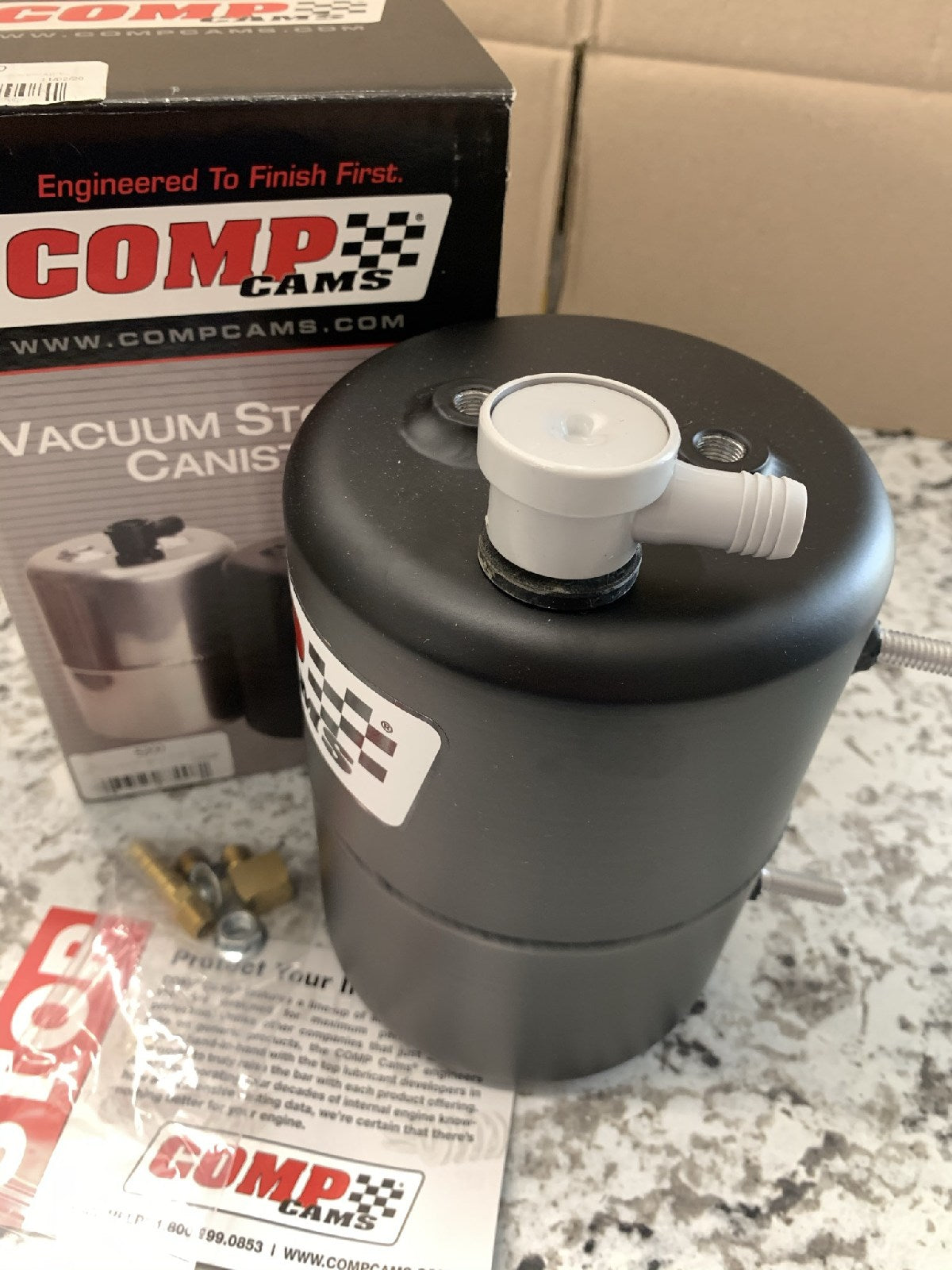 Comp Cams 5200 Vacuum Canister Reservoir Tank Black Powder Coated Aluminum