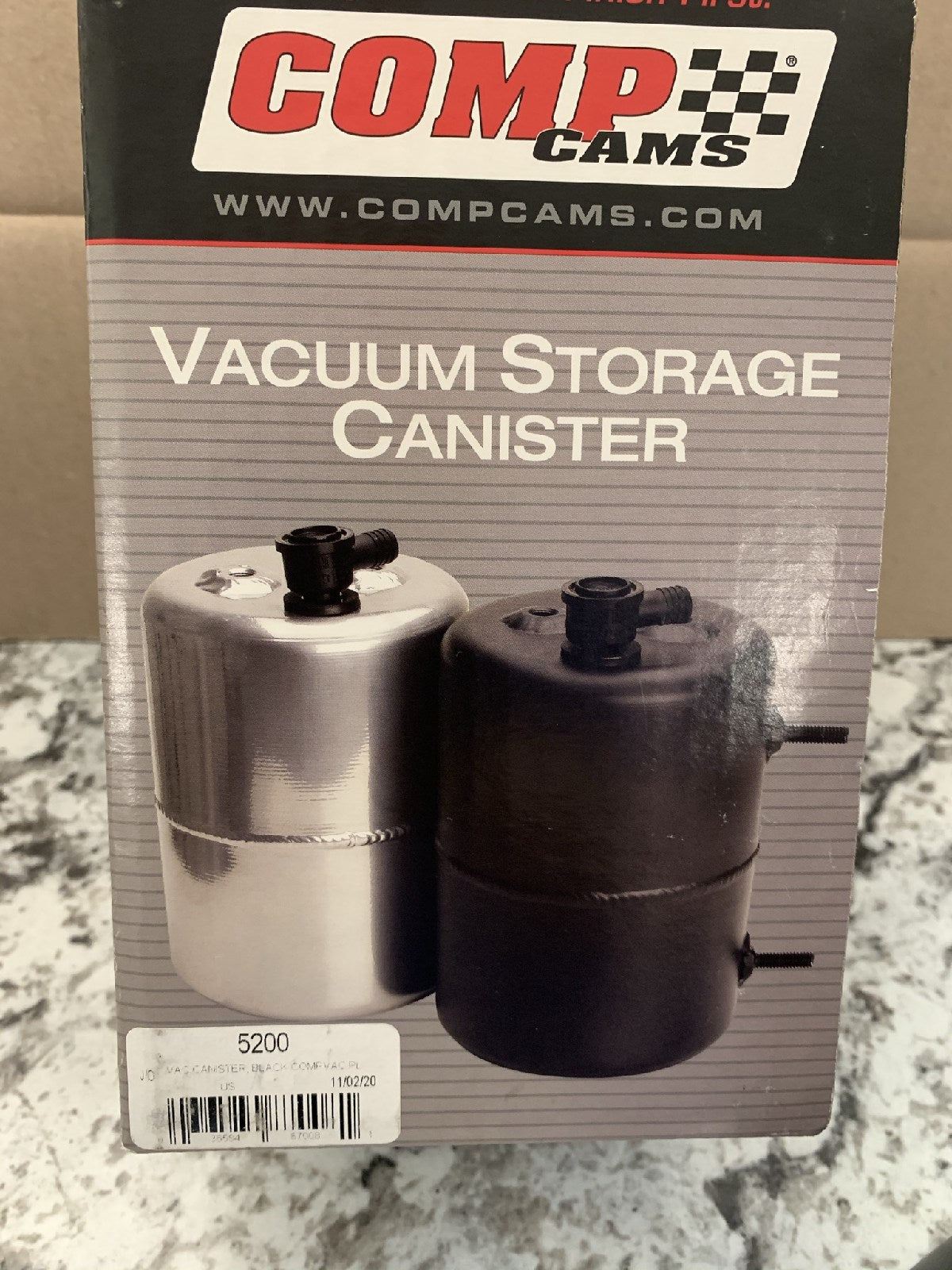 Comp Cams 5200 Vacuum Canister Reservoir Tank Black Powder Coated Aluminum