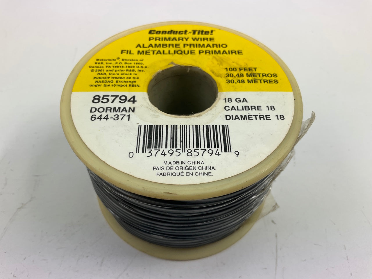 Conduct-tite 85794 Black 100 Feet Primary Auto Wire 18 Gauge