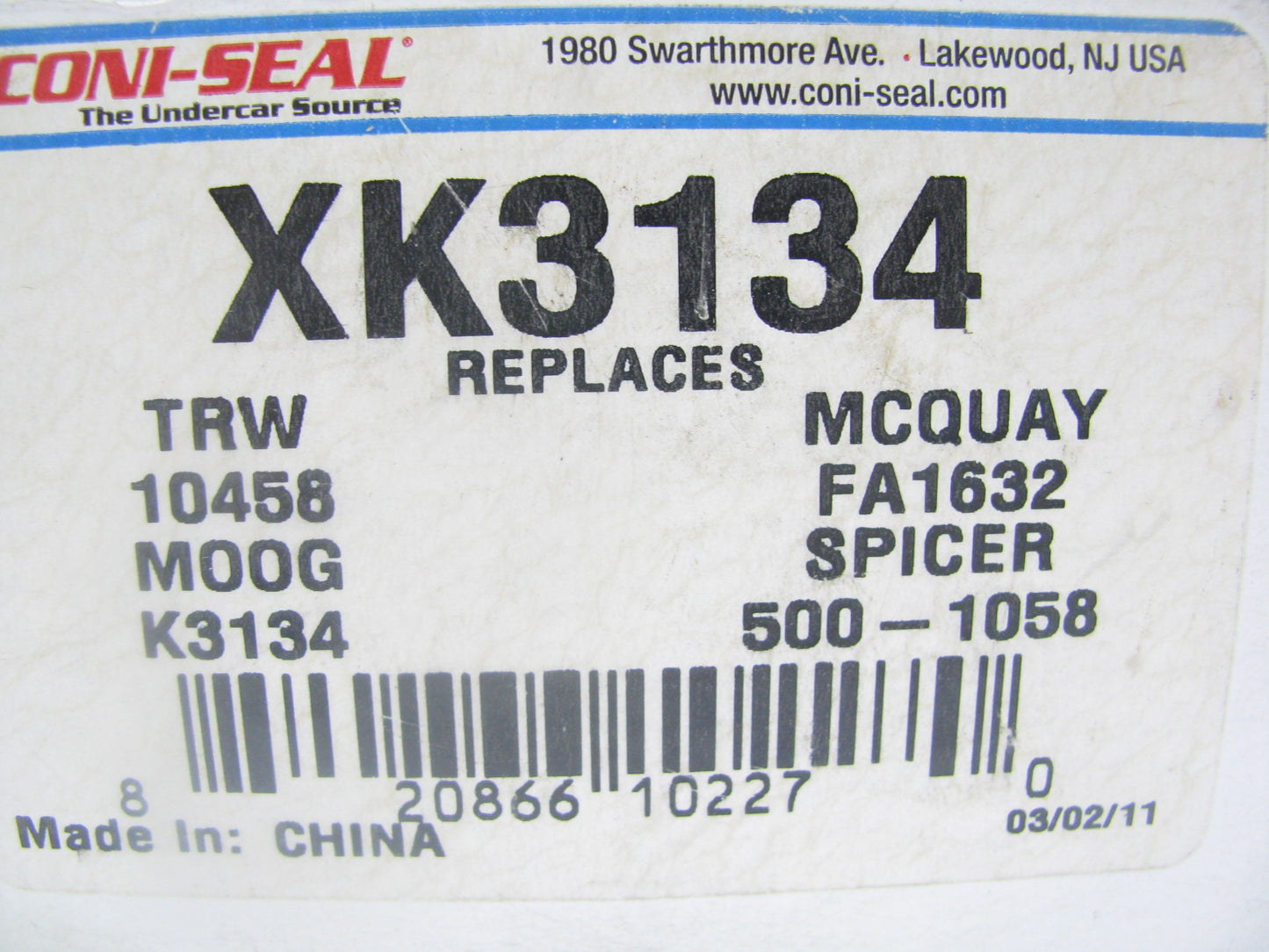 Coni-seal XK3134 Suspension Ball Joint - Front Upper