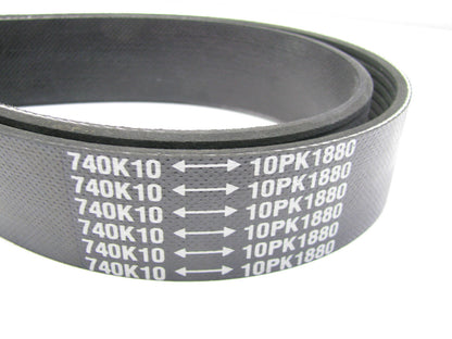 Continental 10PK1880 Serpentine Belt - 1.367'' X 74.531'' - 10 Ribs, K100739