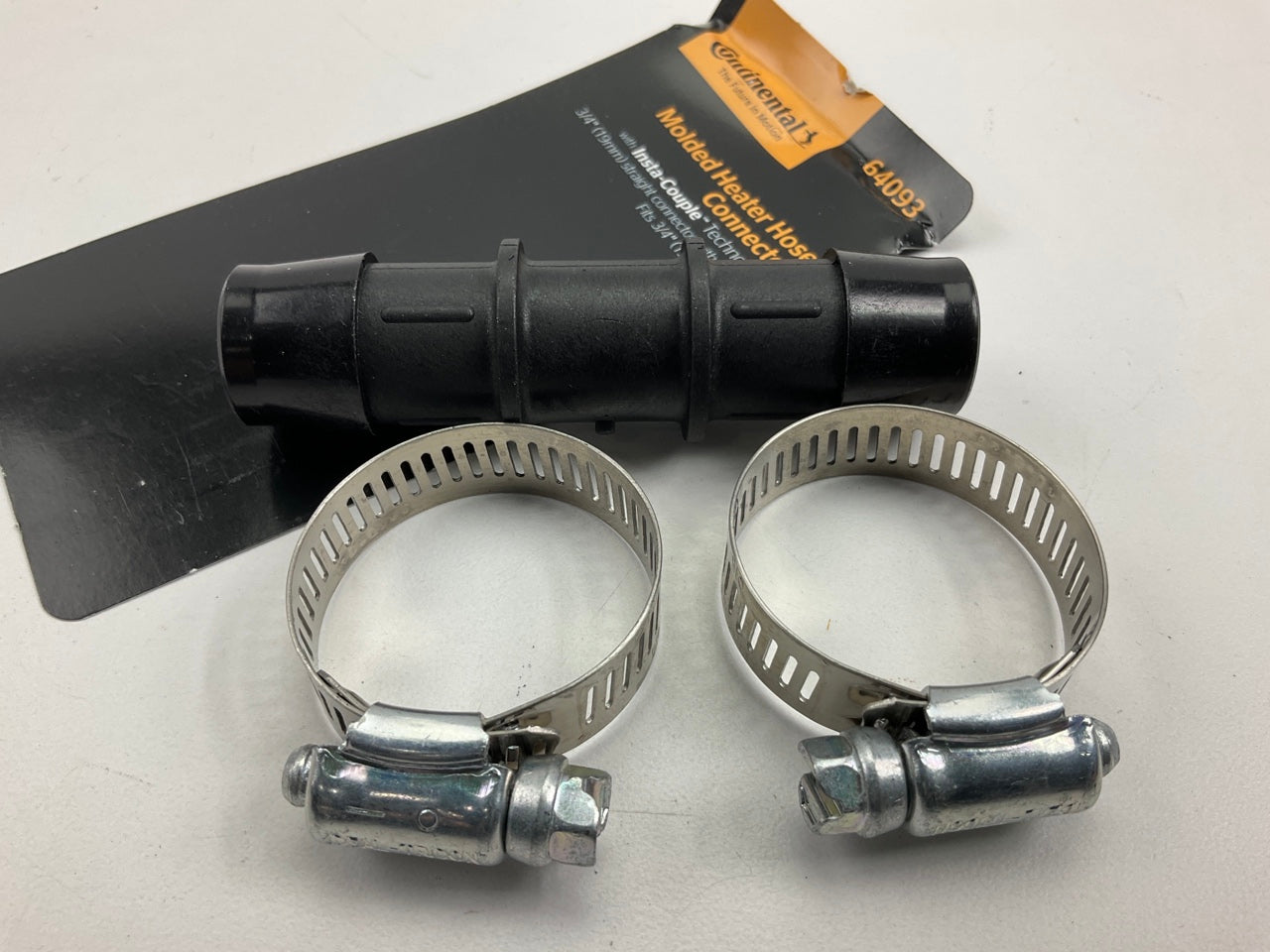 Continental 64093 Molded Heater Hose Connector - 3/4'' Straight Body W/ Clamps