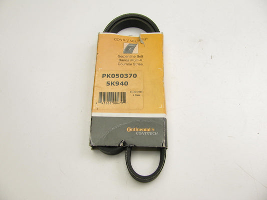 Continental PK050370 Serpentine Belt - 0.69'' X 37.695'' - 5 Ribs