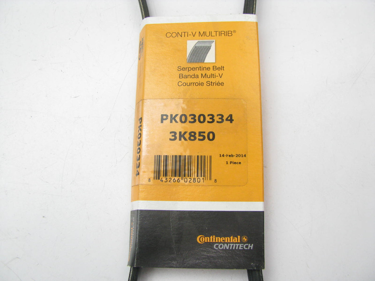 Contitech 3K850 Serpentine Belt - 0.42'' X 33.50'' - 3 Ribs