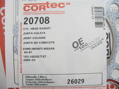 Corteco 20708 Cylinder Head Gasket For 1985-1998 Nissan Mercury 3.0L-V6