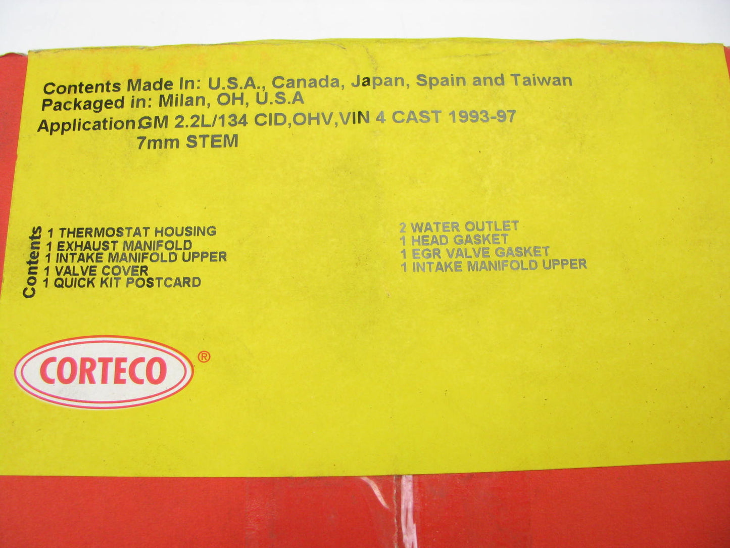 Corteco 21068K Cylinder Head Gasket Set 1993-97 Chevrolet GMC 2.2L OHV