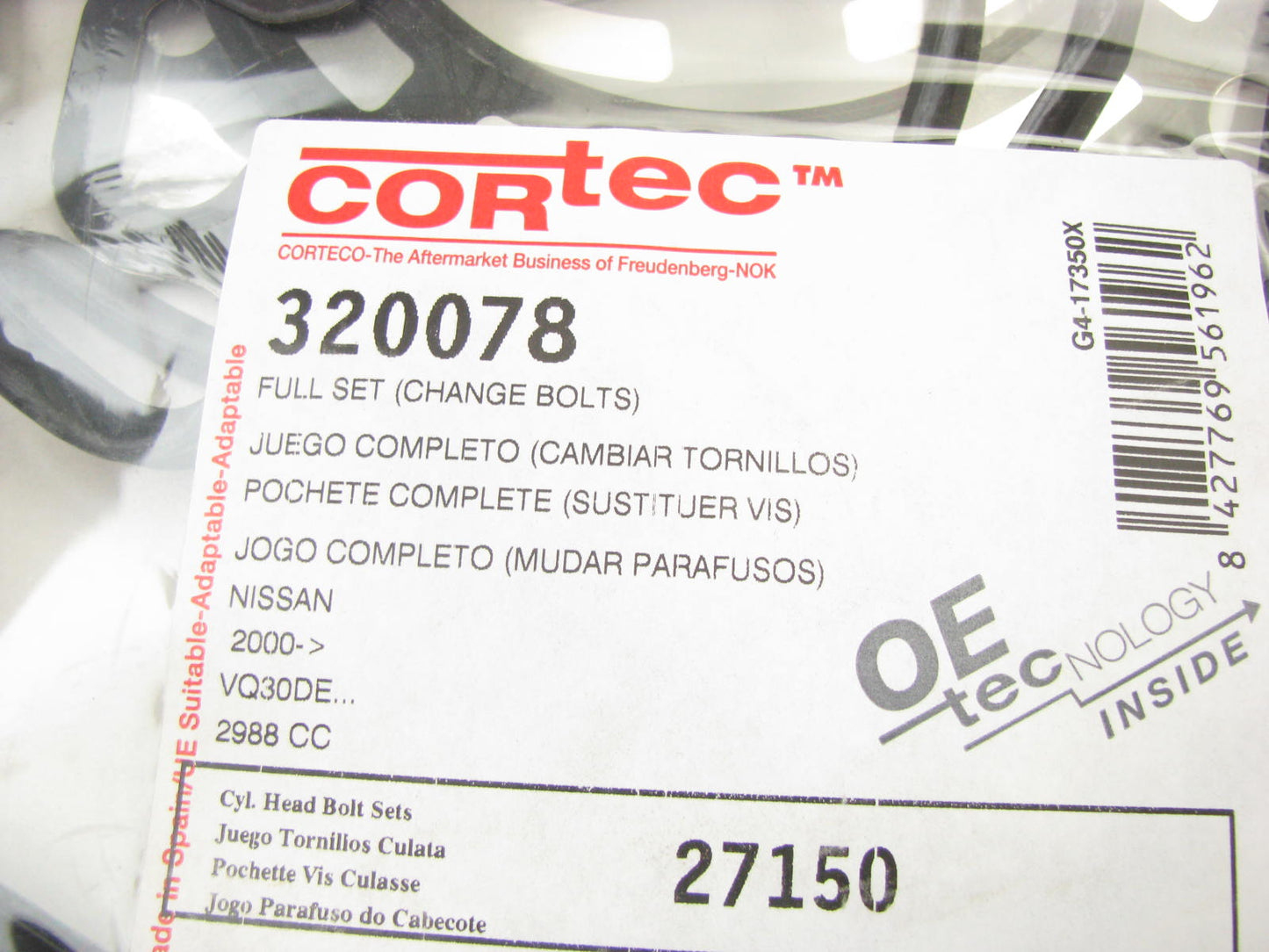 Corteco 320078 Engine Full Gasket Set For 2000-2001 Nissan 3.0L-V6