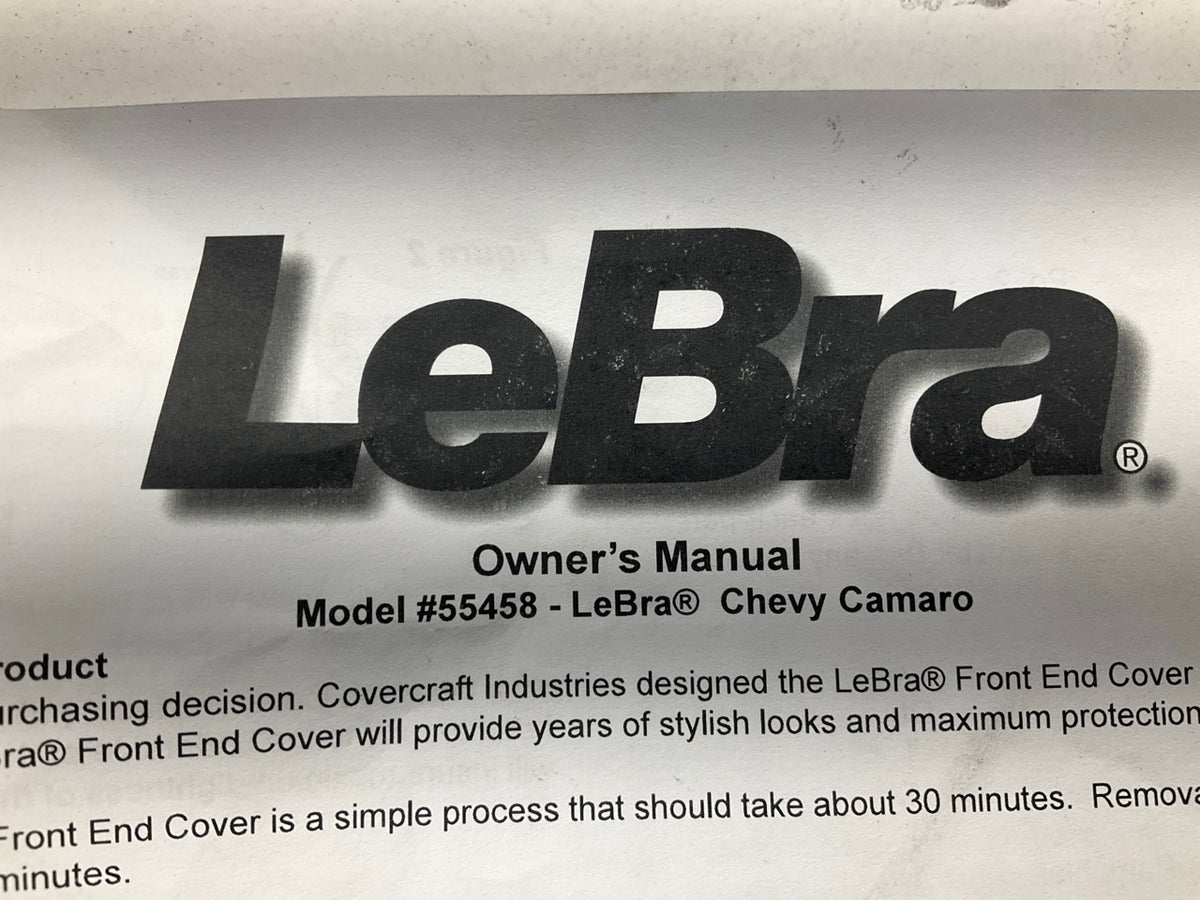 Covercraft 55458-0 LeBra Custom Front End Cover 1993-97 Camaro Z28, CPE - Black