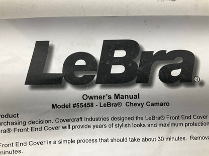 Covercraft 55458-0 LeBra Custom Front End Cover 1993-97 Camaro Z28, CPE - Black