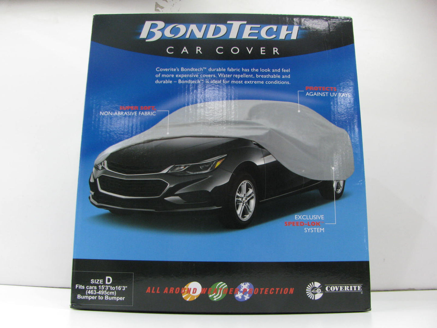 Coverite 10714 Bondtech Car Cover For Cars From 15'3'' To 16' Gray - Size D