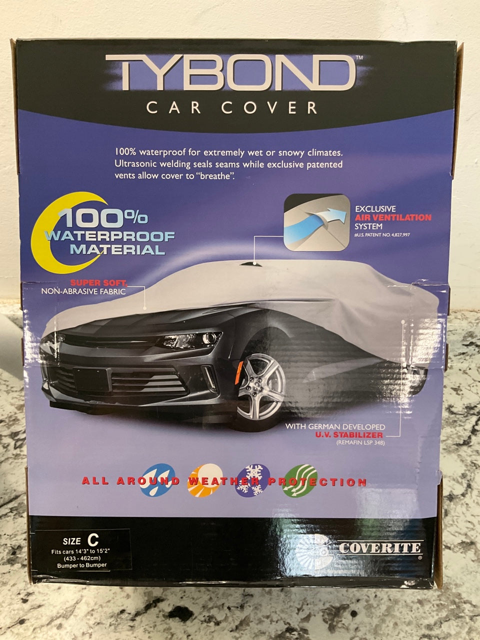 Coverite 10733 Tybond Premium Waterproof Car Cover For Cars 14'3'' To 15'2'' Long