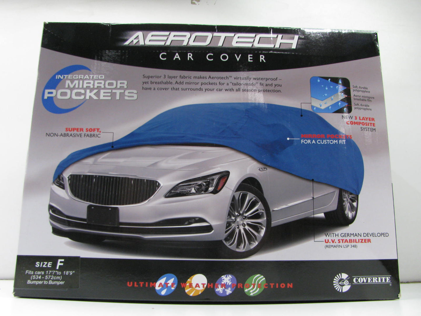 Coverite 10746 Aerotech Car Cover For Cars 17'7'' To 18'9'' Long