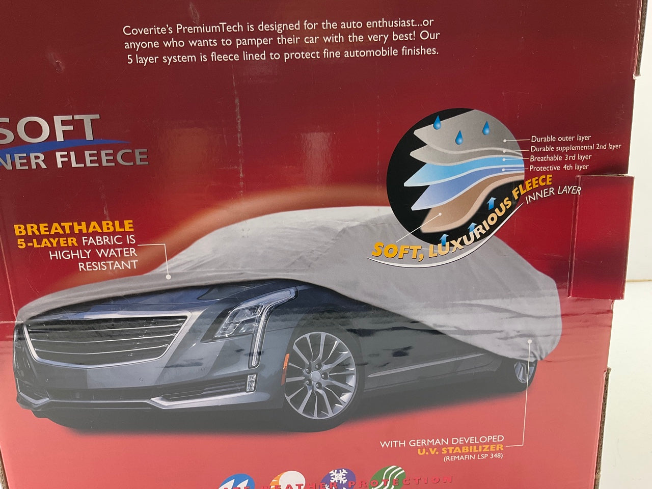 Coverite 10794 PremiumTech 5-Layer Car Cover For Cars 15'3'' To 16'3'' Long