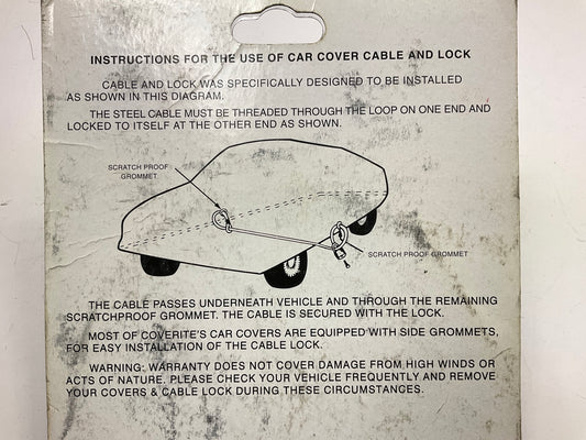Coverite 20100 Car Cover Security Anti-theft Kit: Cable & Pad Lock W/ 2 Keys
