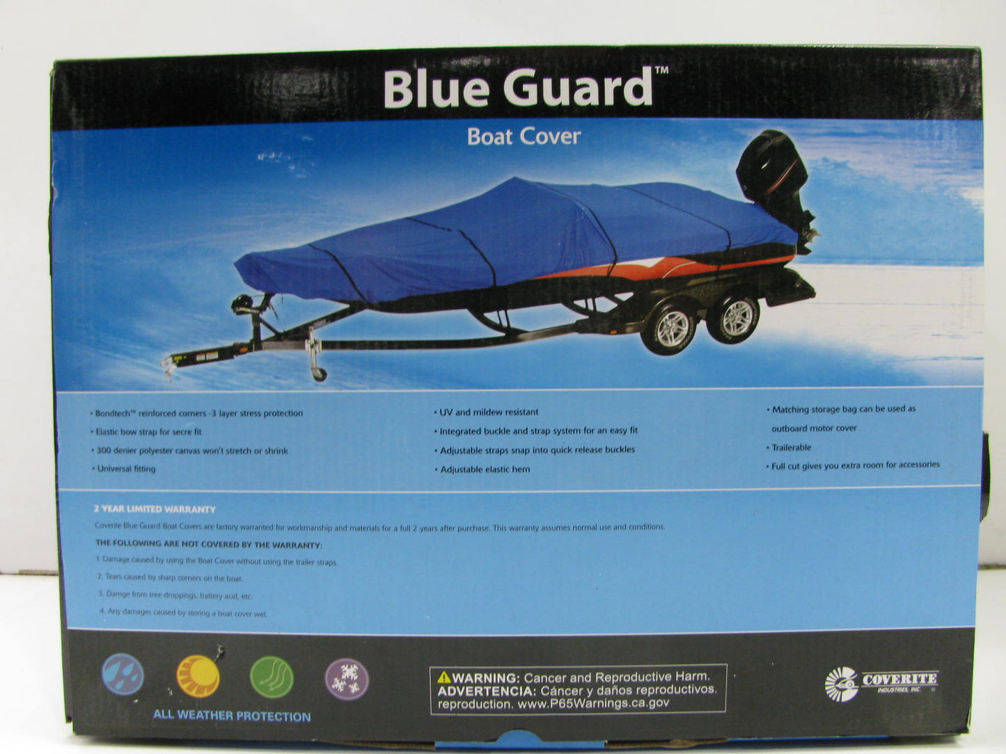 Coverite 30314 BlueGuard Boat Cover For  17'-19' Boats