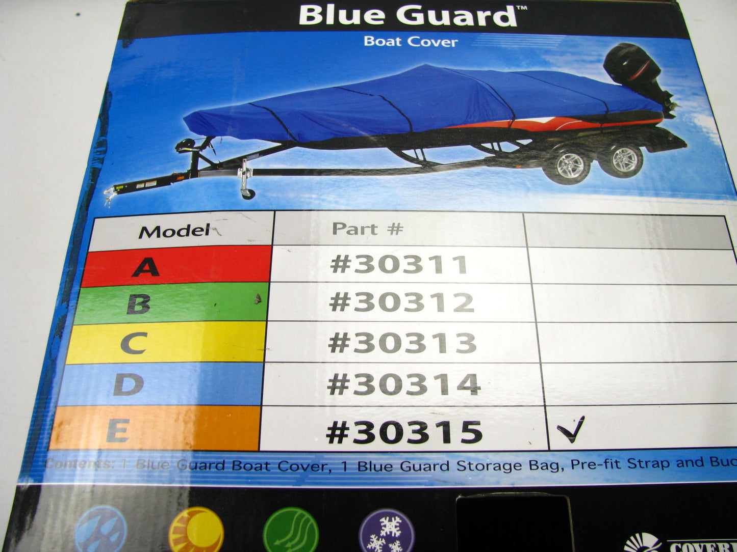 Coverite 30315 Model E Blue Guard Boat Cover For 20'-22' Boats