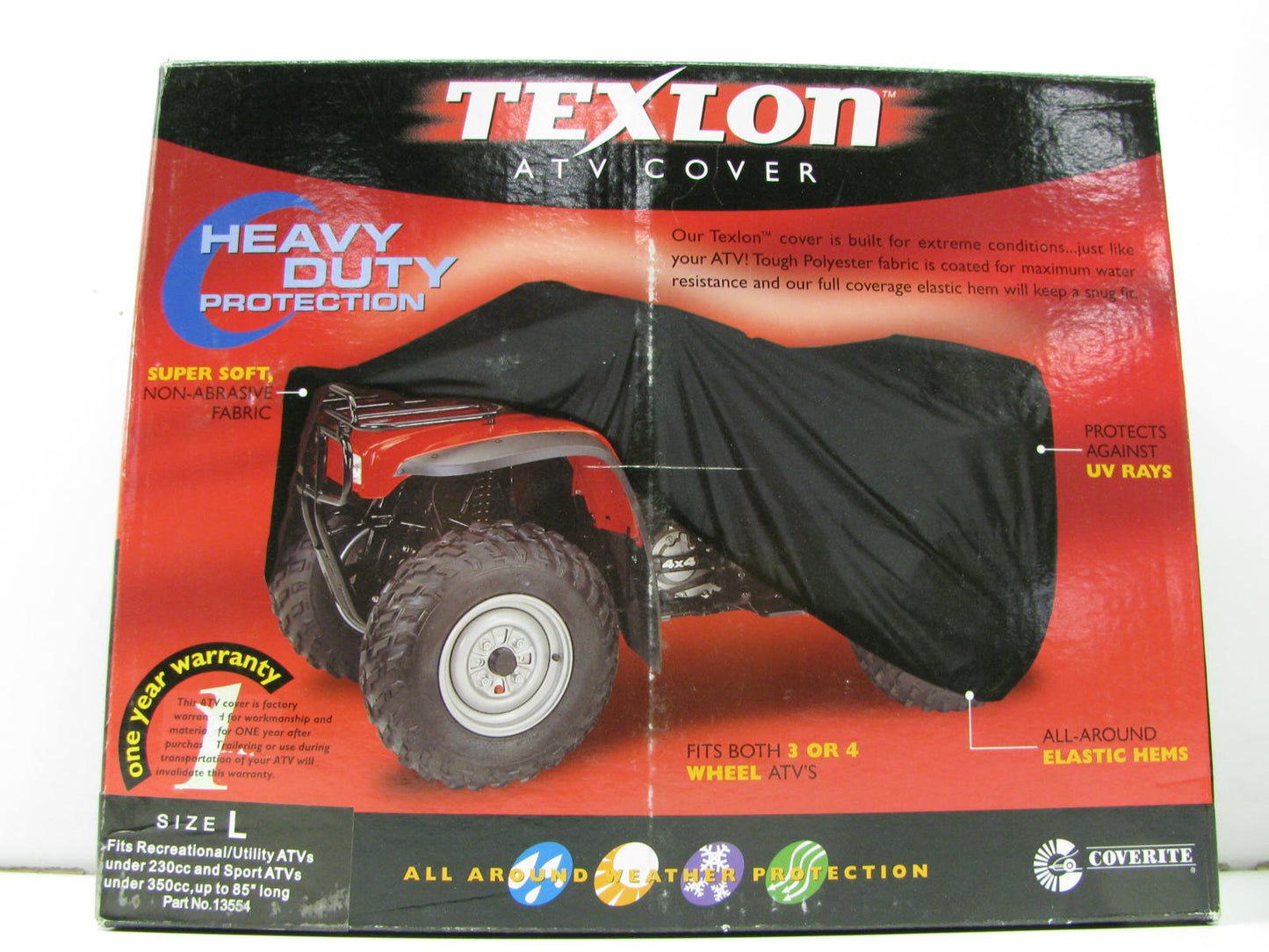 Coverite 33564 Texlon ATV UTV Cover, Up To 85'' Long