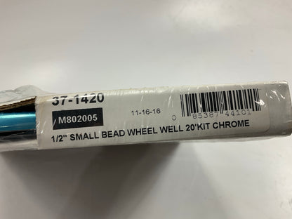 Cowles 37-1420 1/2'' Small Bead Wheel Well Trim Strip Moulding, 20 Feet - Chrome