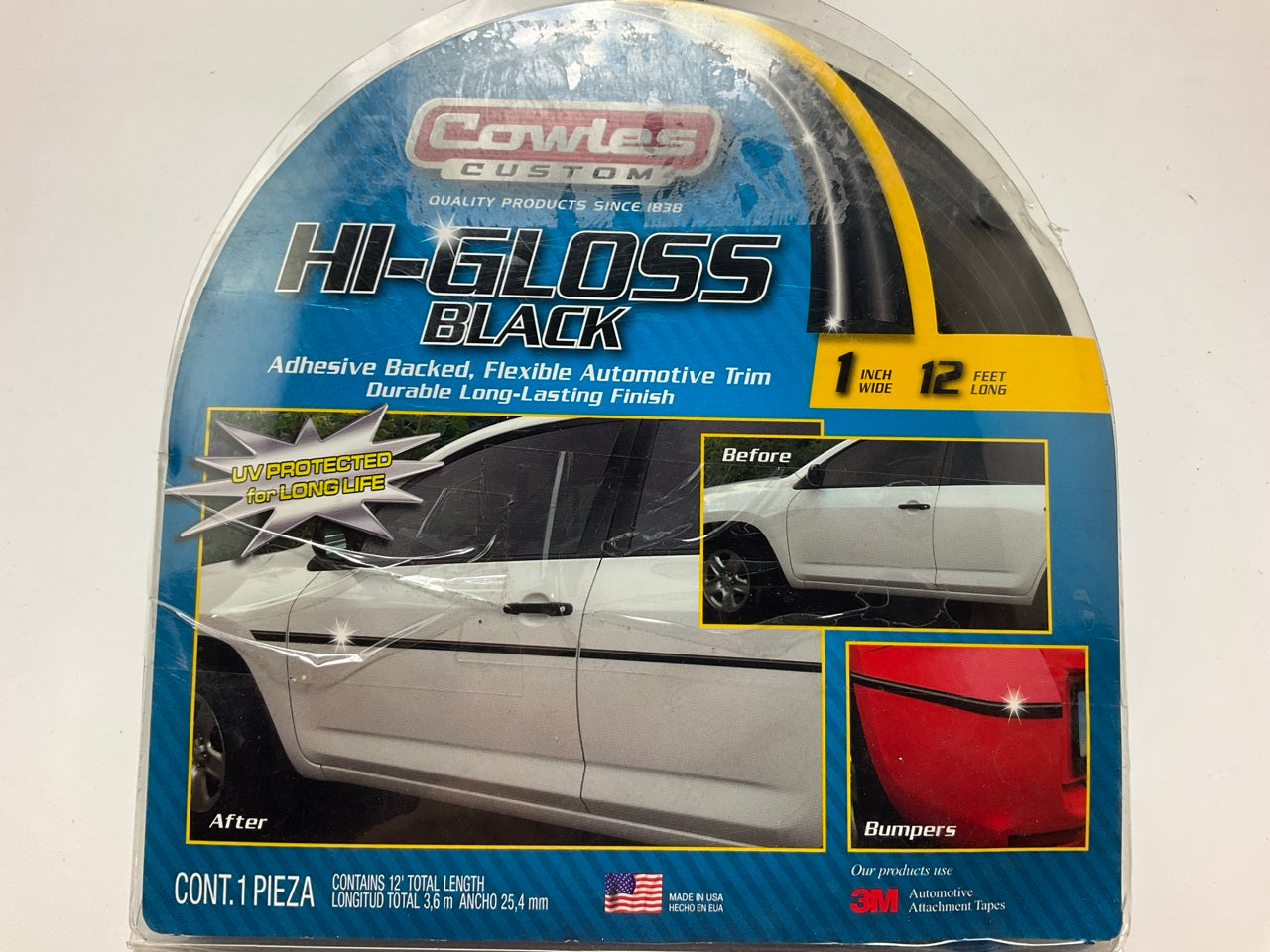 Cowles S37201 Universal Flexible Pro-Black Bumper & Wheel Well Molding 1'' X 12'